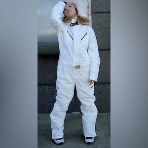 Burton United One Piece White Snow Ski Winter Suit Womens S